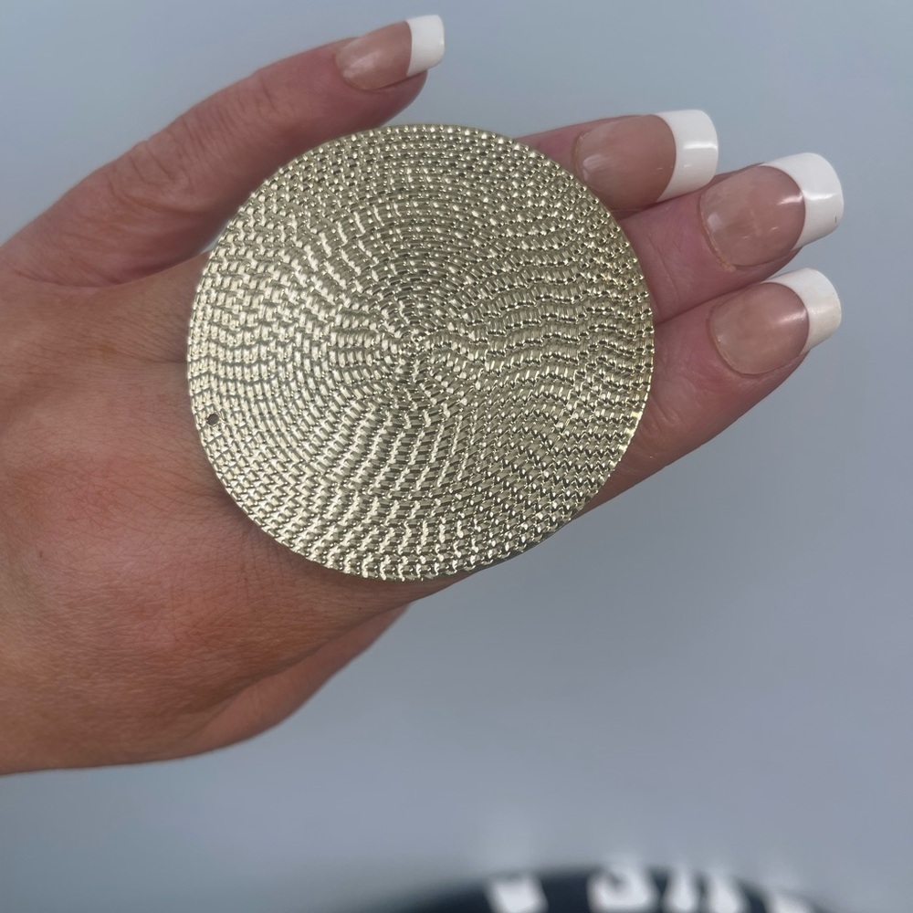 Gold Textured Statement Ring - image 7